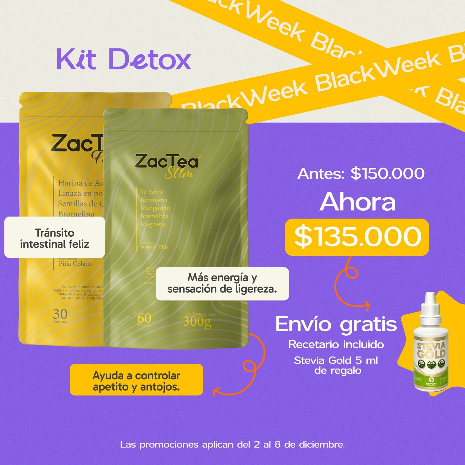 Kit Detox ZacTea Black Friday